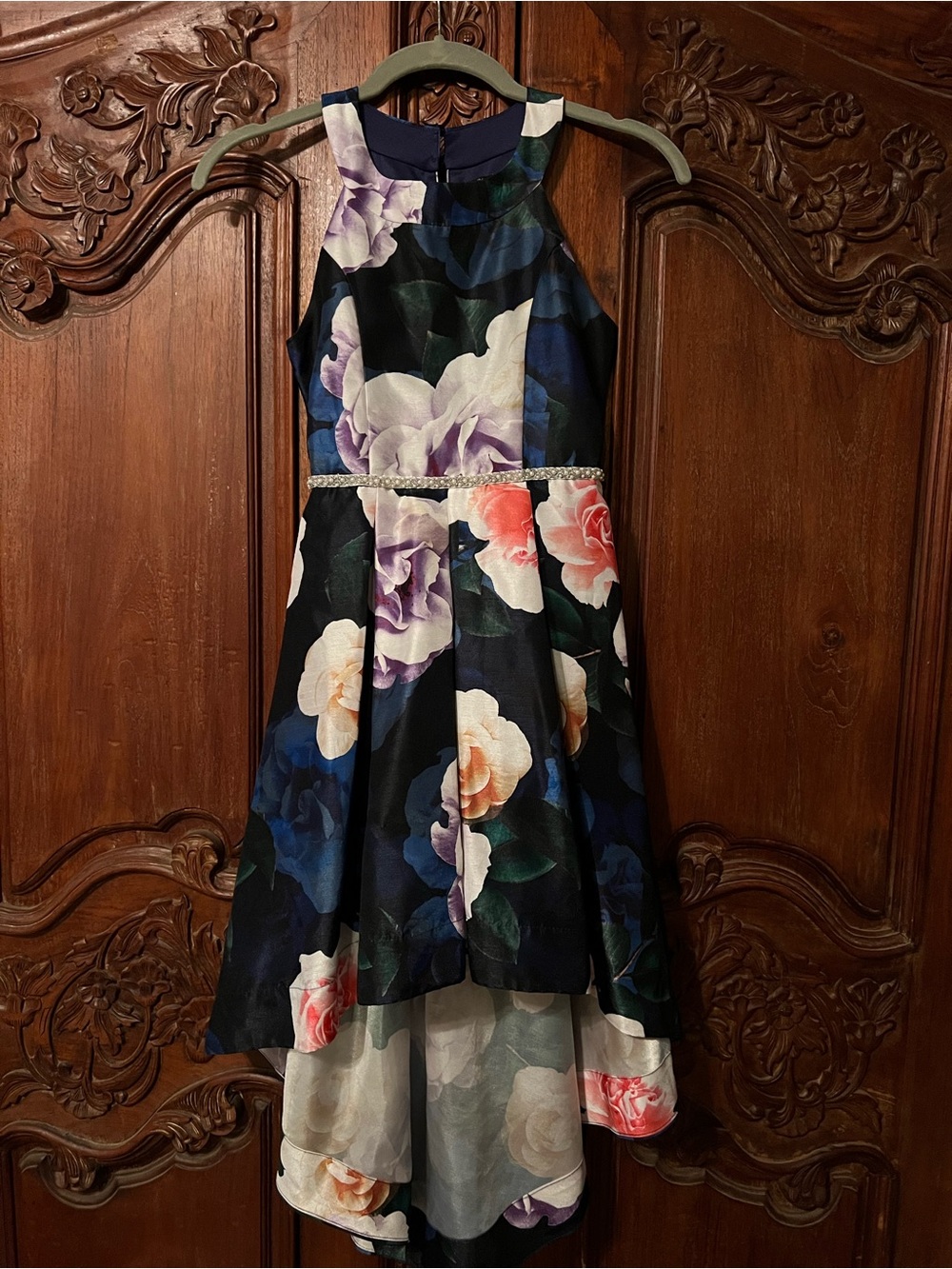 Xtraordinary Hi-Low Party Dress for Girls - Navy Floral sz 8